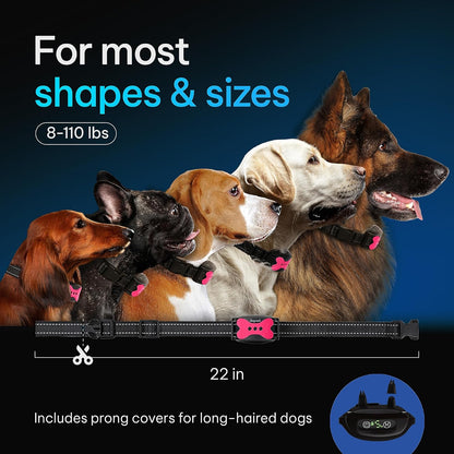 Rechargeable Waterproof Smart Anti-Bark Collar for Dogs - No Shock Design with 5 Sensitivity Levels for Small, Medium, and Large Breeds